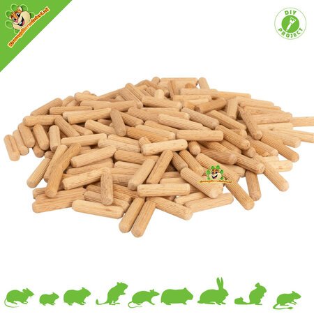 Knaagdierwinkel® Wooden Dowels for DIY Hamsterscaping 50 pieces