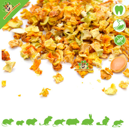 Getrocknete Kürbiswürfel für Nagetiere und Kaninchen