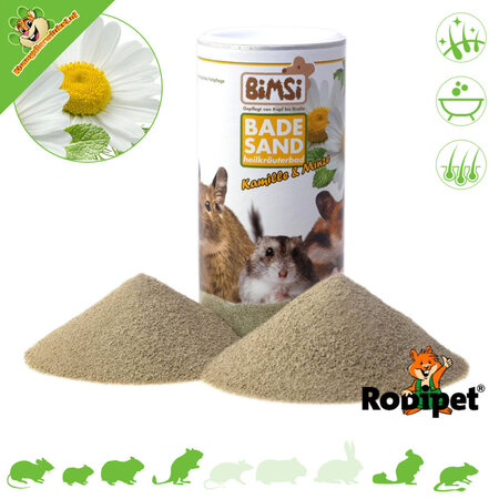 Rodipet BiMSi® Bain Sable Bain aux Herbes Menthe & Camomille 1 Litre