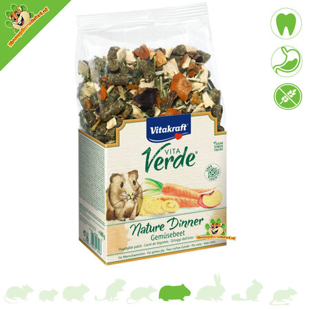 Vitakraft Aliment sans céréales Nature Dinner pour cobayes, saveur jardin potager, 600 grammes