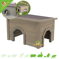 Rabbit House with Trendy Gray-Green Asphalt Roof 50 cm