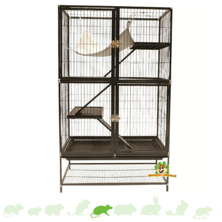 Keddoc Klatka dla szczura z platformami i kółkami – 78 × 52 × 138 cm