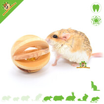 Holzkugel mit Latten und Glöckchen, 6 cm