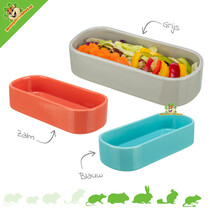 Bol largo de cerámica para comida/agua de 22 cm