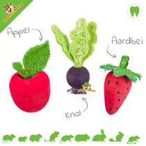 Juguetes de madera masticables con forma de frutas y verduras