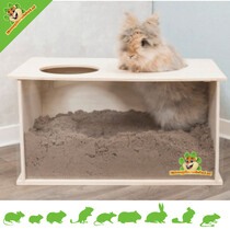 Cubo de madera para excavar conejo en blanco 58 cm