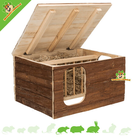 Trixie Huis Hilke met ingebouwde Hooiruif 40 cm