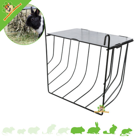 Trixie Râtelier à foin en métal à suspendre 20 cm avec toit