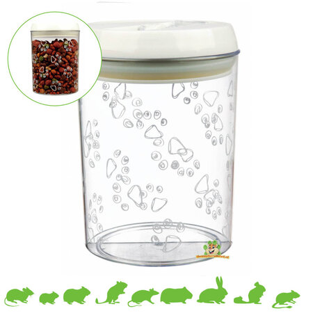 Trixie Futter- und Leckerli-Glas 1,5 Liter für Nagerfutter und Snacks