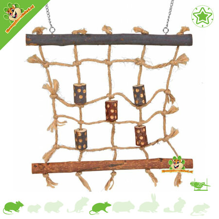 Trixie ¡Muro de cuerdas para escalar para ratones y pájaros!