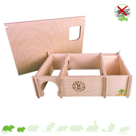 Getzoo Meerkamerhuis Spijkervrij  Leyla 28 cm voor Knaagdieren!