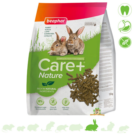 Beaphar Alimento para conejos Nature Rabbit sin cereales, todo en uno.