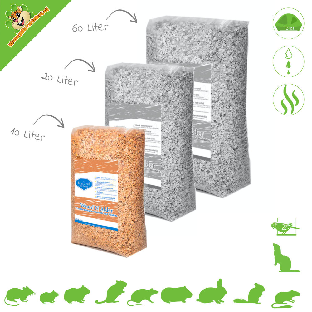 The Natural Pet Brand Wood N Alder Wood Chips from Alder Wood