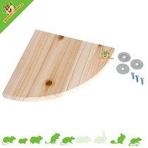 Estante esquinero de madera natural de 22 cm