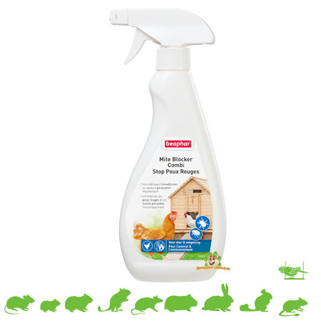 Beaphar Beaphar Mite Blocker Combi 500 ml voor Vogelomgeving en Knaagdierverblijf