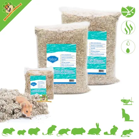 The Natural Pet Brand Einstreu aus Baumwolle und Hanf für Nagetiere und Kaninchen!