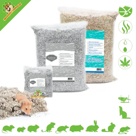 The Natural Pet Brand ¡Cama de algodón y cáñamo para roedores y conejos!