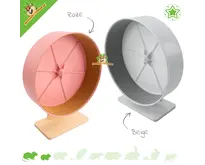 Roue d'exercice en plastique avec support en bois et liège 27 cm