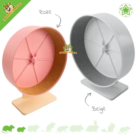 Getzoo Kunststof Looprad met Houten Standaard en Kurk 27 cm