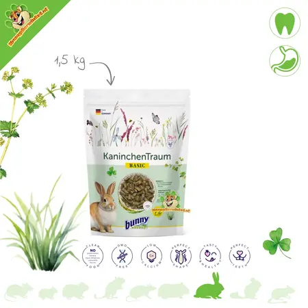 Bunny Nature Bunny Nature KonijnenDroom BASIC : aliment de base complet avec 63 plantes et un mélange de 3 fibres