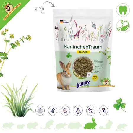 Bunny Nature Bunny Nature Rabbit Dream BASIC: Alleinfuttermittel mit 63 Pflanzen und 3 Ballaststoffarten