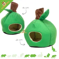 Saco de dormir de peluche para roedores, color verde manzana.