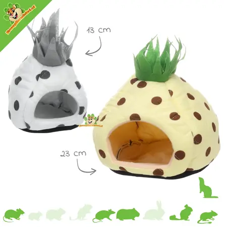 Saco de dormir de felpa con forma de piña para roedores