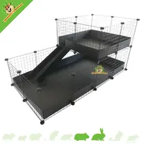 Drahtwürfelkäfig 4x2 - 145 x 75 cm + Dachboden 2x2