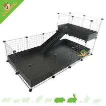 Cage cubique en fil de fer 4x2 - 145 x 75 cm + mezzanine 2x1