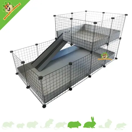 C&C® Cages C&C® Käfige 4x2 + Loft 2x2 – Geräumiger Meerschweinchenkäfig