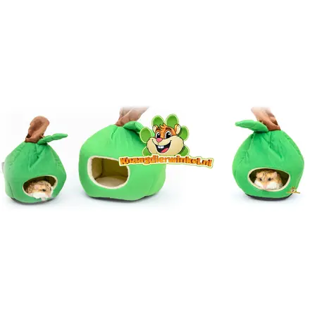 Pluszowy śpiwór dla gryzoni Apple Green