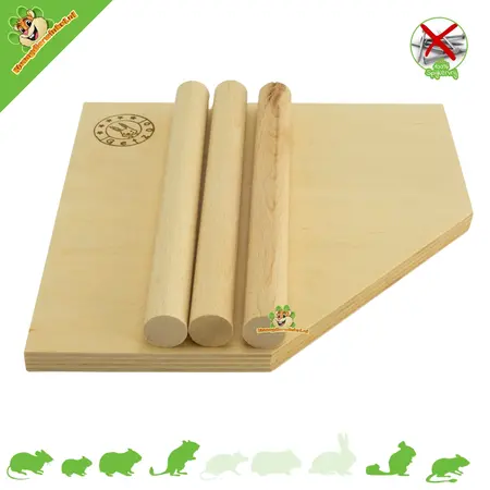 Getzoo Houten Hoekplateau 22 of 32 cm voor knaagdieren