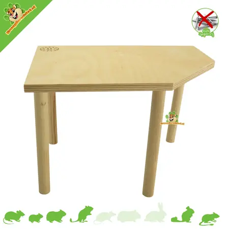 Getzoo Houten Hoekplateau 22 of 32 cm voor knaagdieren