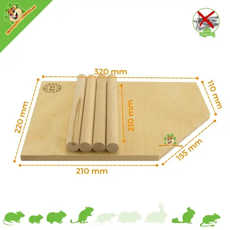 Getzoo Wooden Corner Platform 22 or 32 cm for rodents