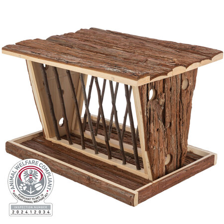 Trixie Wooden hay rack with snack compartment and base 40 cm