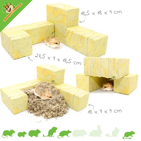 Blocs de construction pour l'aménagement d'un hamster