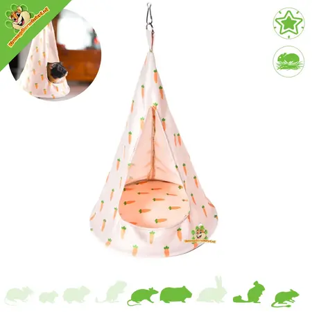 Tienda tipo tipi tipo hamaca de felpa de 42 cm para ratas, cobayas y chinchillas.