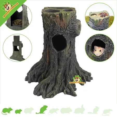 Maison en tronc d'arbre pour hamster 25 cm