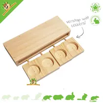 Juego de rompecabezas de madera para buscar comida, deslizadores de 22 cm