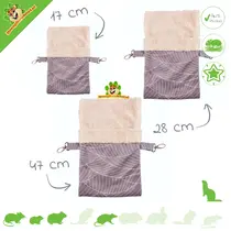 Sac suspendu en peluche beige et gris