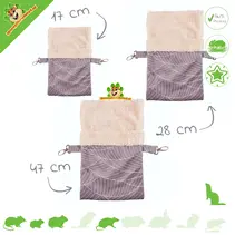 Sac suspendu en peluche beige et gris