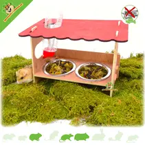 Snack-bar para roedores con biberón y comedero 31 cm