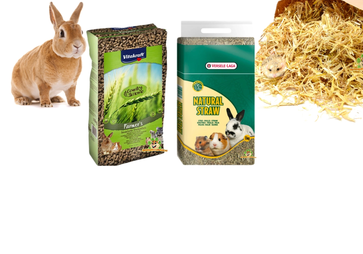 Tienda de roedores Paja para roedores y conejos en forma de pellets de paja o paja suelta