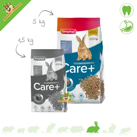 Beaphar Beaphar Care+ Rabbit: alimento completo y rico en fibra para conejos con trozos todo en uno