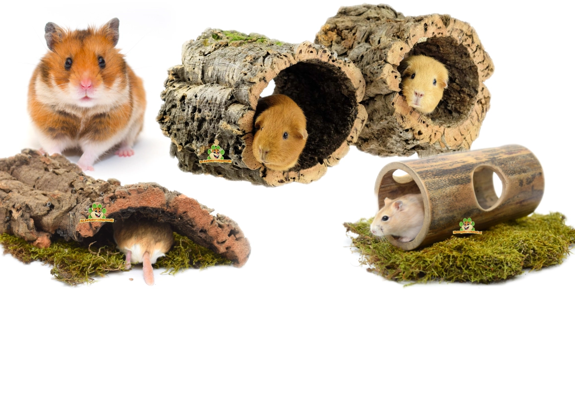 knaagdierwinkel kurk en bamboe natuurlijke inrichting voor knaagdieren en konijnen