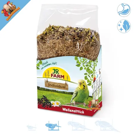 JR Farm Vogelfutter Wellensittichfutter 1 kg - Alleinfuttermittel und ausgewogene Ernährung für Ihren Wellensittich