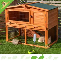 Clapier en bois pour lapin 124 cm