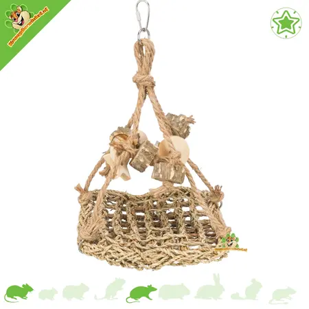 Trixie Balançoire en jonc de mer naturel 19 cm pour oiseaux et rongeurs
