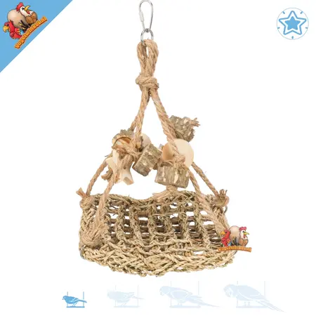 Trixie Natuurlijke Zeegras Schommel van 19 cm voor Vogels en Knaagdieren