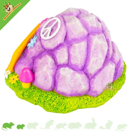 Cueva de Roca Paz Púrpura – Casa de 13 cm para Ratones y Hámsteres Enanos